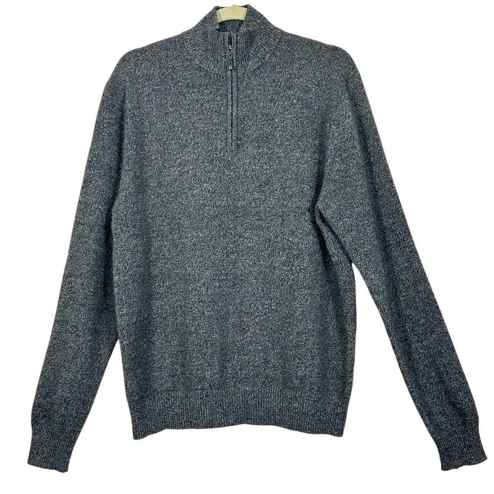 QI CASHMERE QUARTER ZIP SWEATER SIZE LARGE - Picture 3 of 12